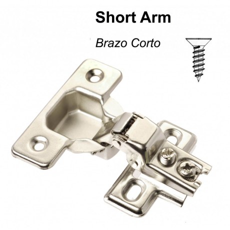 ☆1/2"-5/8" OVERLAY ADJUSTABLE, CABINET HINGE SHORT ARM 1907 1907N