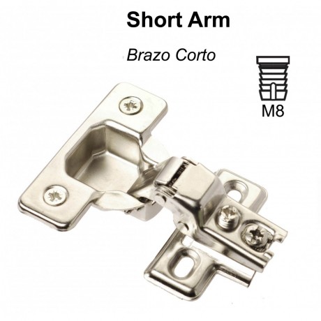 ☆1/2"-5/8" OVERLAY ADJUSTABLE, CABINET HINGE SHORT ARM 1907 1907N