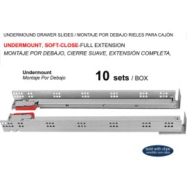 ▲DJH UNDERMOUNT SOFT-CLOSE DRAWER SLIDES, FULL EXTENSION