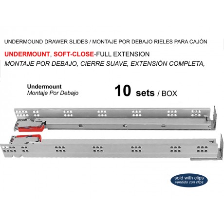 ▲DJH UNDERMOUNT SOFT-CLOSE DRAWER SLIDES, FULL EXTENSION