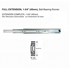 ▲4510A 1-3/4"(45mm), FULL EXTENSION DRAWER SLIDES