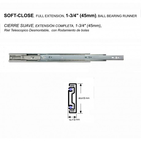 ▲4515H DRAWER SLIDES - SOFT CLOSE