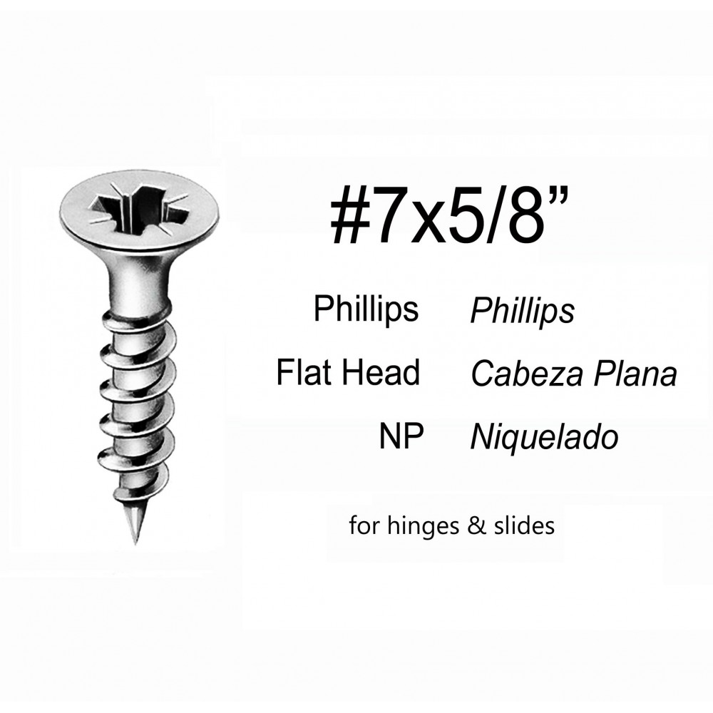 ▷S758 1000PCS/BOX, #7x5/8",  Wood Screw Flat Head Phillips 