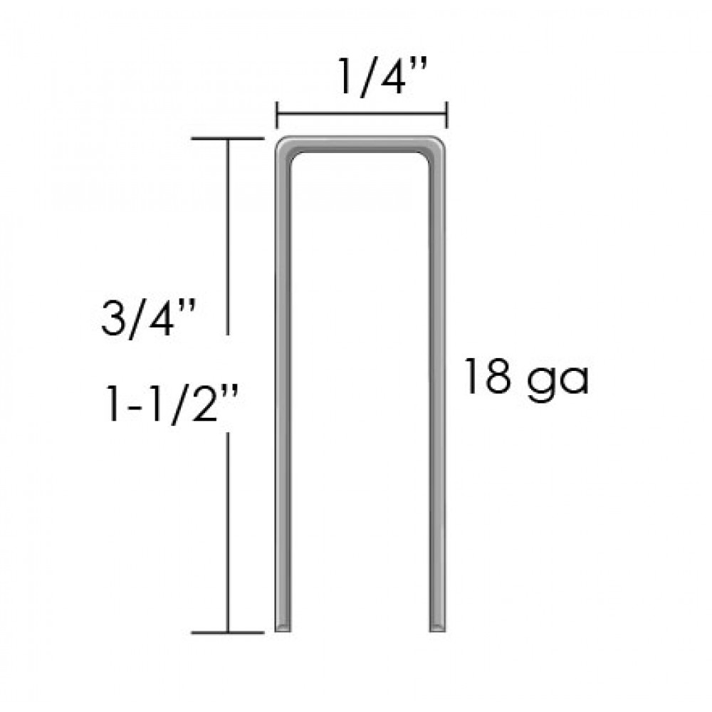 1/4" Crown 18 Ga Staple Nail J19 & J38 5000/box