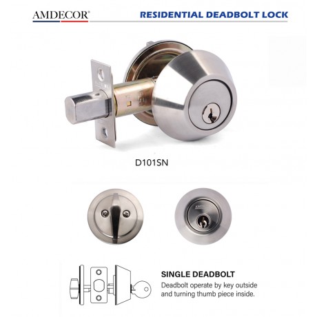 D102 D101  Amdecor Residential Double Deadbolt Single Deadbolt Entry Door Lock Set SN ORB Finish
