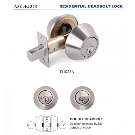 D102 D101  Amdecor Residential Double Deadbolt Single Deadbolt Entry Door Lock Set SN ORB Finish