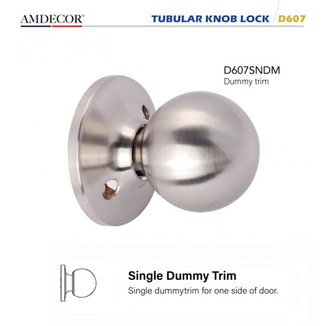 Amdecor D607 Tubular Door Knob Lock Entry Passage Bath Dummy Lockset SN ORB