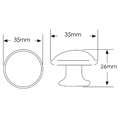  N88421/35CP 1-3/8" inch (35mm) CP Finish Chrome Plated Shining Bright Style Kitchen Cabinet Knob Handle Closet Wood Door Knob Cabinet Door Decoration Hardware Home Decor Furniture Handle Knob Drawer Knob Cupboard Knob
